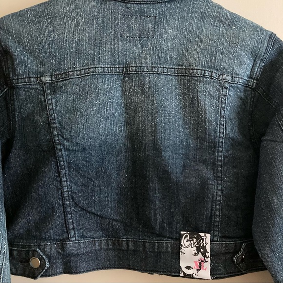 Crest Cropped Denim Jean Jacket | NWT - Picture 6 of 11
